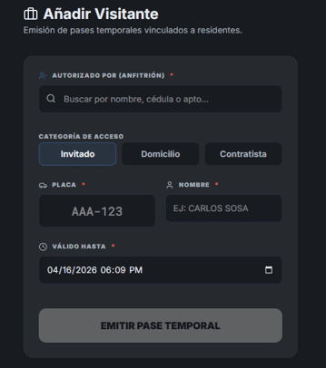 Visitantes y contratistas